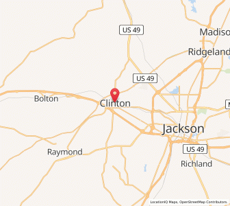 Map of Clinton, Mississippi
