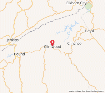 Map of Clintwood, Virginia