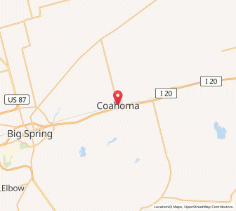 Map of Coahoma, Texas
