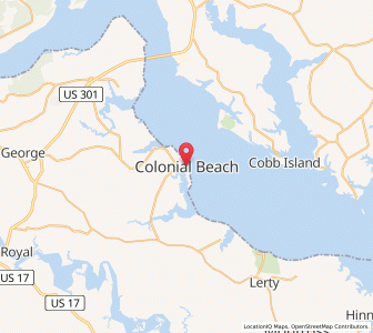 Map of Colonial Beach, Virginia