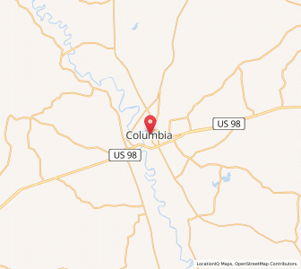 Map of Columbia, Mississippi