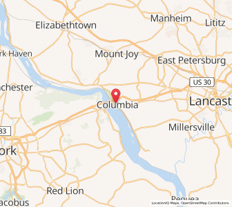Map of Columbia, Pennsylvania