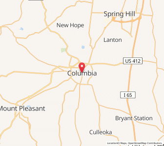 Map of Columbia, Tennessee