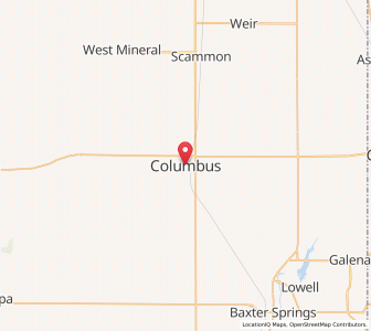 Map of Columbus, Kansas