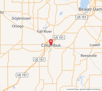 Map of Columbus, Wisconsin