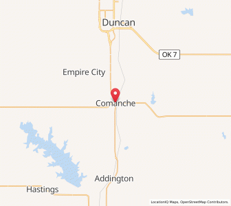 Map of Comanche, Oklahoma