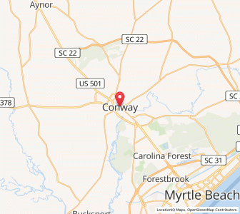 Map of Conway, South Carolina