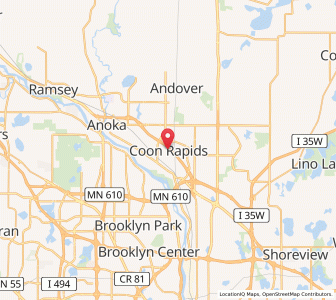 Map of Coon Rapids, Minnesota