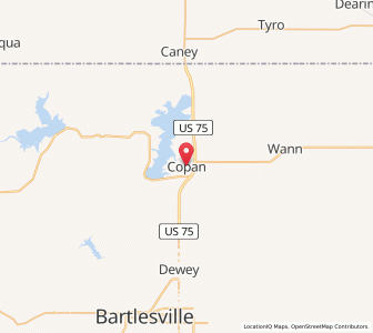 Map of Copan, Oklahoma