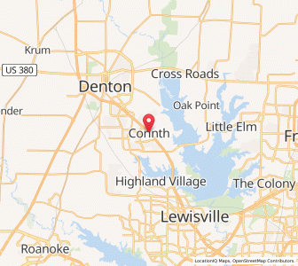 Map of Corinth, Texas