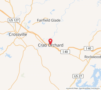 Map of Crab Orchard, Tennessee