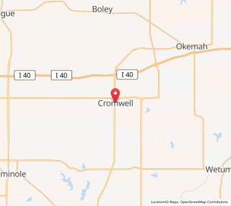Map of Cromwell, Oklahoma