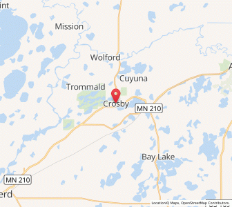 Map of Crosby, Minnesota