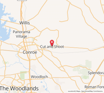 Map of Cut and Shoot, Texas