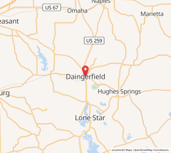 Map of Daingerfield, Texas