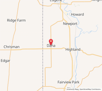 Map of Dana, Indiana