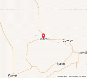 Map of Deaver, Wyoming