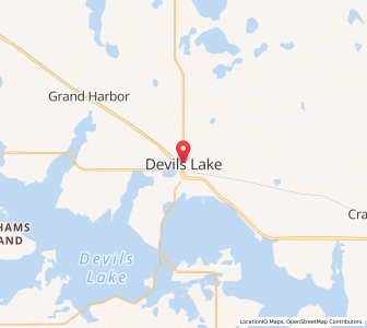Map of Devils Lake, North Dakota