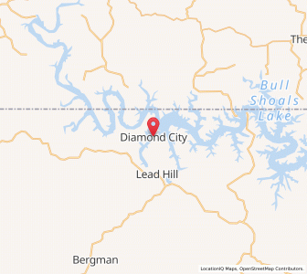 Map of Diamond City, Arkansas