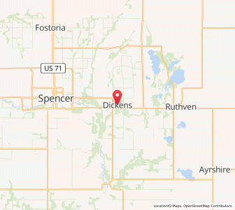 Map of Dickens, Iowa