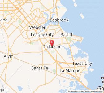 Map of Dickinson, Texas