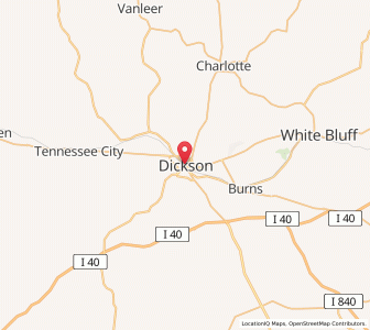 Map of Dickson, Tennessee
