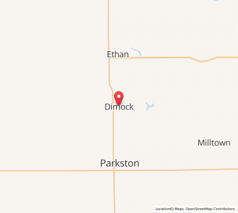 Map of Dimock, South Dakota