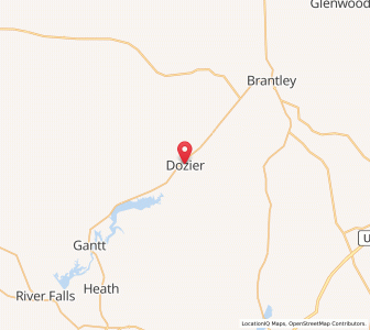 Map of Dozier, Alabama