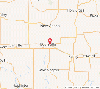 Map of Dyersville, Iowa