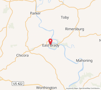 Map of East Brady, Pennsylvania