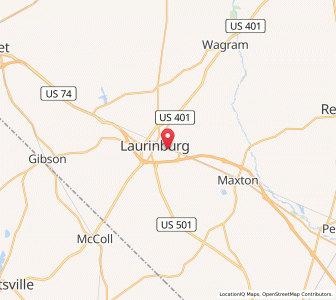 Map of East Laurinburg, North Carolina