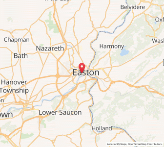 Map of Easton, Pennsylvania