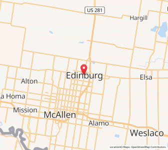 Map of Edinburg, Texas