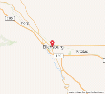 Map of Ellensburg, Washington