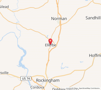 Map of Ellerbe, North Carolina