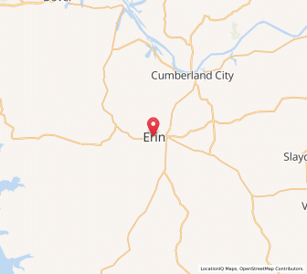 Map of Erin, Tennessee