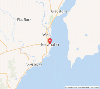 Map of Escanaba, Michigan
