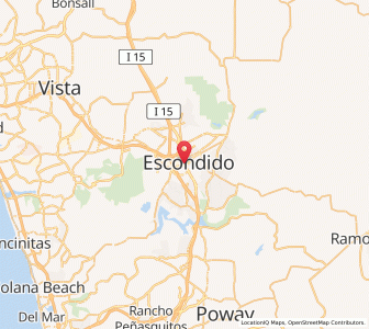 Map of Escondido, California