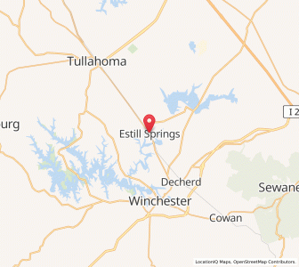Map of Estill Springs, Tennessee
