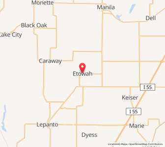 Map of Etowah, Arkansas