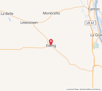 Map of Ewing, Missouri