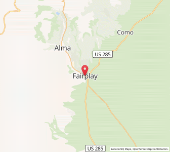 Map of Fairplay, Colorado