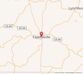 Map of Fayetteville, Tennessee