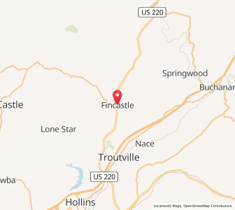 Map of Fincastle, Virginia