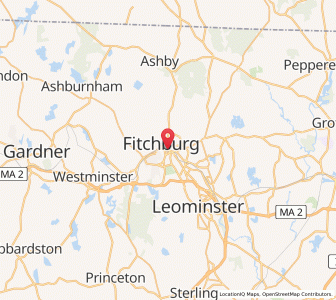 Map of Fitchburg, Massachusetts