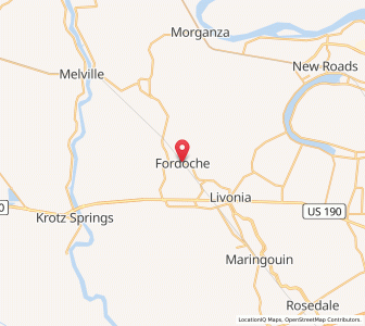 Map of Fordoche, Louisiana