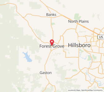 Map of Forest Grove, Oregon
