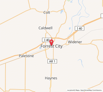 Map of Forrest City, Arkansas