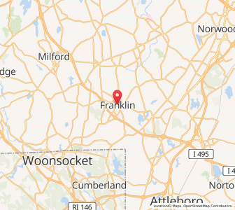 Map of Franklin, Massachusetts