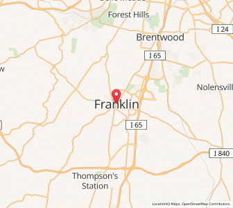 Map of Franklin, Tennessee
